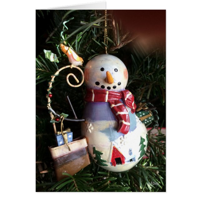 Snögubbe Sentimentala jul Hälsningskort (Framsidan)