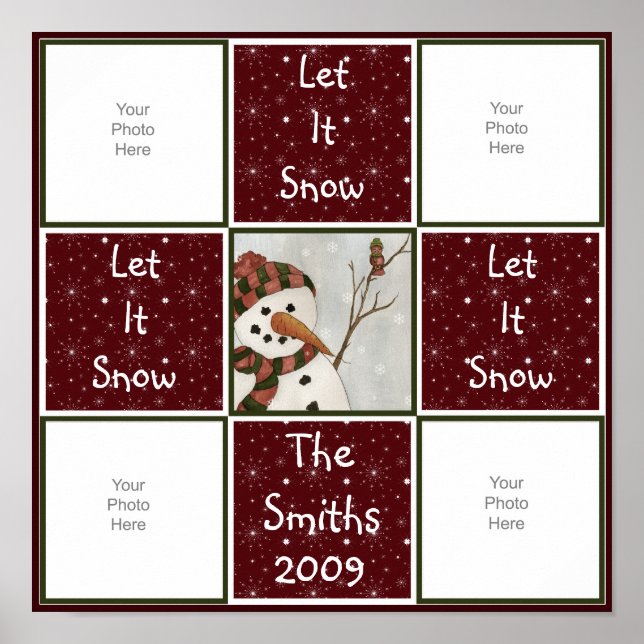 Snögubbe - sida för snabbskrapbok poster (Framsidan)