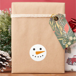 Snögubbe Simple Helgdag jul Runt Klistermärke