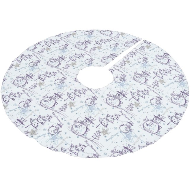 Snögubbe Sketch Julgran Skirt Julgransmatta Borstad Polyester (Vinklad)