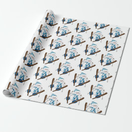 Snögubbe Skiing in White Presentpapper