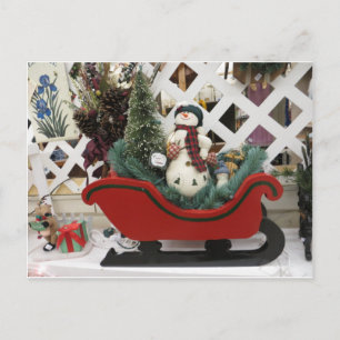 Snögubbe & Sleigh Vykort