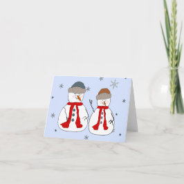 Snögubbe, små Snögubbar, brothers Whimsical Art Helgkort