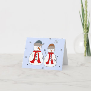 Snögubbe, små Snögubbar, brothers Whimsical Art Helgkort