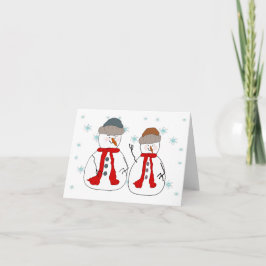 Snögubbe, små Snögubbar, brothers Whimsical Art Helgkort