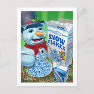 snögubbe_snöflingor vykort
