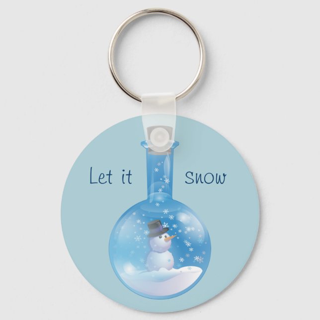 Snögubbe snöglober nyckelring (Framsida)