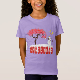 Snögubbe Snögubbe Tittar upp vid Måne T-shirt