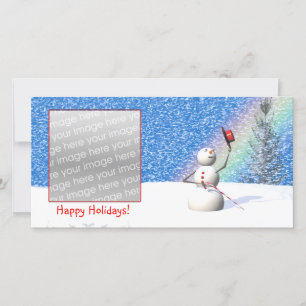 Snögubbe snöig jul julkort