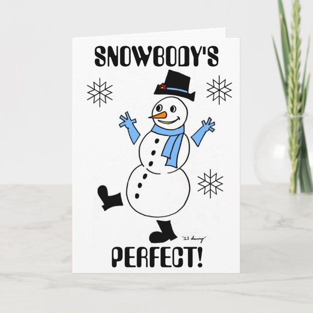 Snögubbe "SNOWBODY'S PERFEKT" Jag är ledsen kort (Framsida)