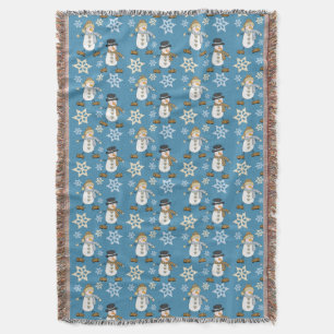 Snögubbe Snowflake Mönster på Blue Filt