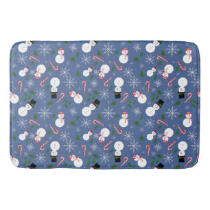 Snögubbe Snowflake Winter Helgdag Bathmat Badrumsmatta