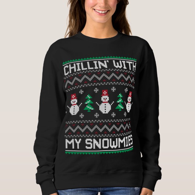 Snögubbe Snowmies Ugly jul Sweater T Shirt (Framsida)