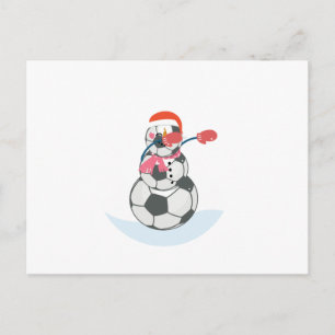 Snögubbe Soccer Dabbing Funny jul Dab Boll Helg Vykort