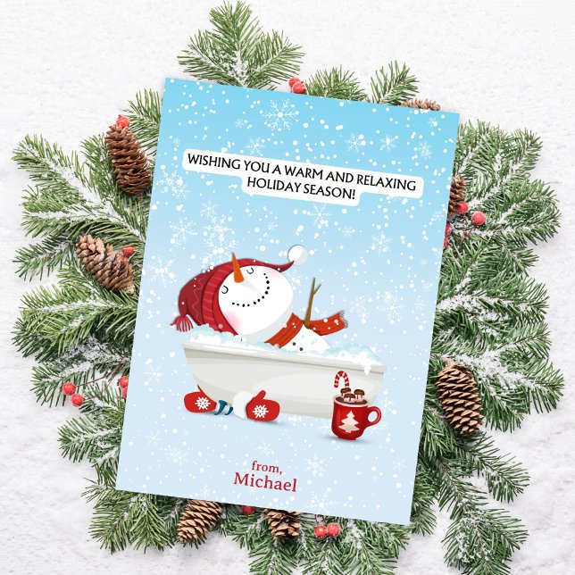 Snögubbe-sojalkort Inbjudningar (Pair this fun Christmas card with a mug or Starbucks gift card and warm up someone's holiday season.)
