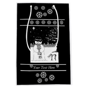 snögubbe som ha på sig svartvit konst för scarf