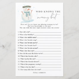 Snögubbe som känner mamma bästa babyduschspel