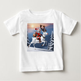 Snögubbe som kör en renare julklapp t shirt