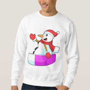Snögubbe som snödränder med Sonowboard.PNG Lång Ärmad Tröja
