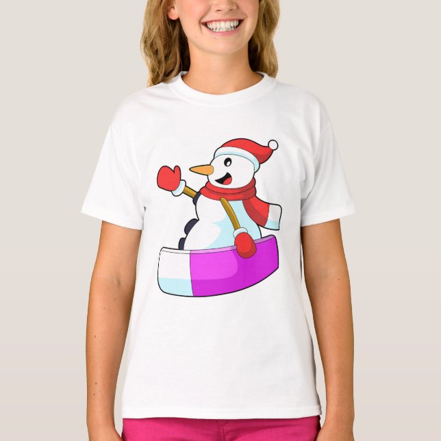 Snögubbe som snödränder med Sonowboard.PNG T Shirt (Framsida)