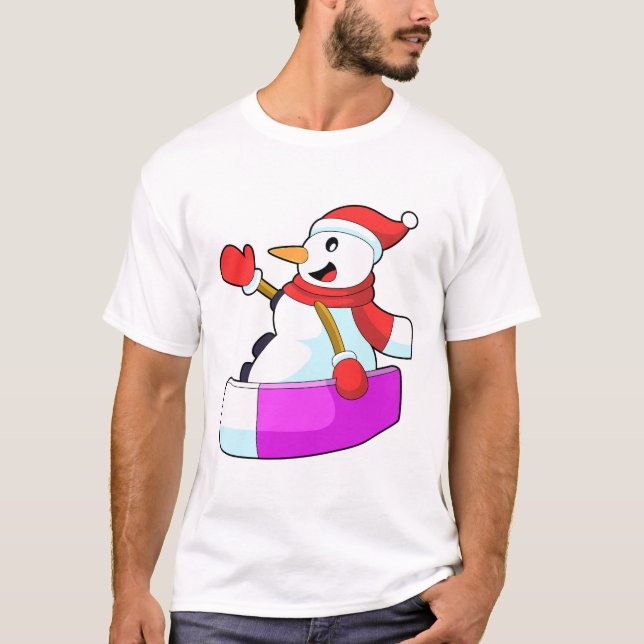 Snögubbe som snödränder med Sonowboard.PNG T Shirt (Framsida)