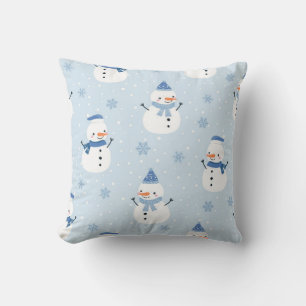 Snögubbe sömlöst mönster,vinterbakgrund,vinter kudde