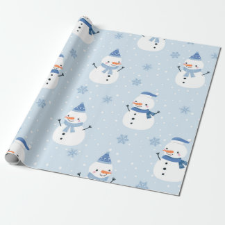Snögubbe sömlöst mönster,vinterbakgrund,vinter presentpapper