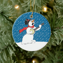 Snögubbe Spelande Banjo Ornament