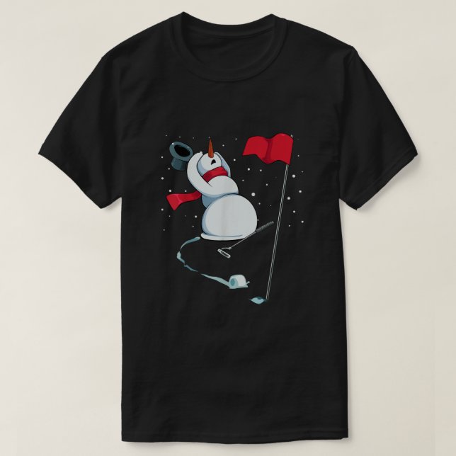 Snögubbe spelar Golf jul Pajama Sport Julafton G T Shirt (Design framsida)