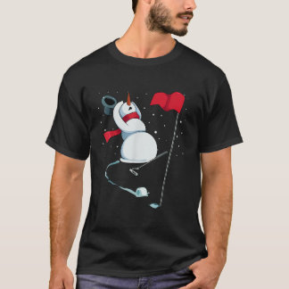 Snögubbe spelar Golf jul Pajama Sport Julafton G T Shirt