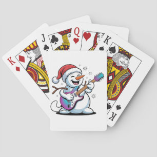 Snögubbe spelar Guitar Electric Sten jul Casinokort