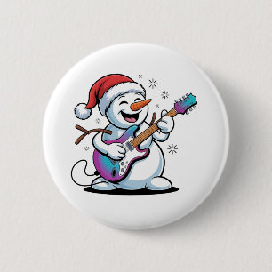 Snögubbe spelar Guitar Electric Sten jul Knapp