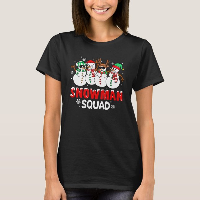 Snögubbe Squad Snö jul Pajama Julafton Helgdag B T Shirt (Framsida)