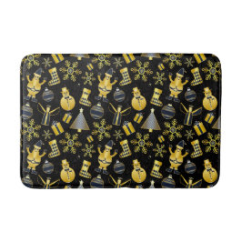 Snögubbe-stamgåvan i Guld, jul, Mönster Badrumsmatta