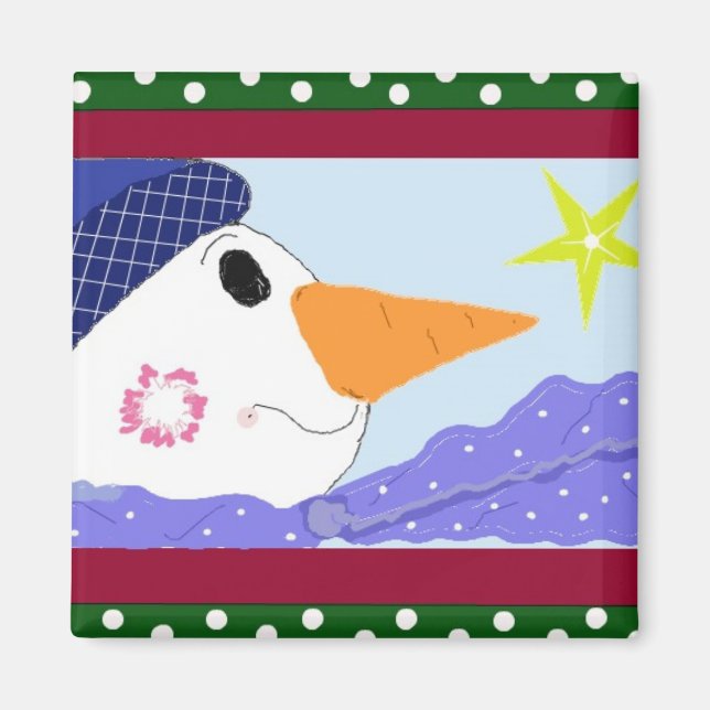 Snögubbe Star Gazing Magnet (Framsidan)