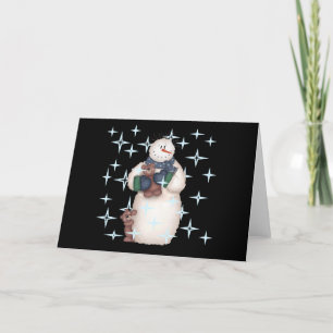 Snögubbe Starry Night Helgkort