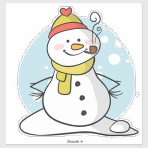 Snögubbe Sticker Klistermärken