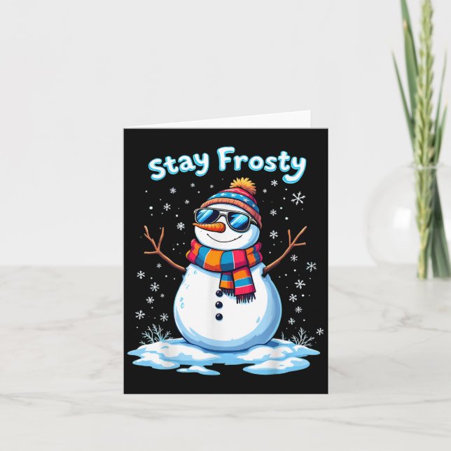 Snögubbe Stop Frosty Funny jul Julafton Kort (Framsida)