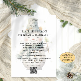 Snögubbe Store-julklapp erbjuder QR-utskrivbart ko Inbjudningar