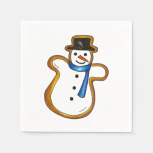 Snögubbe Sugar Cookie-julvinter Hanukkah Pappersservett