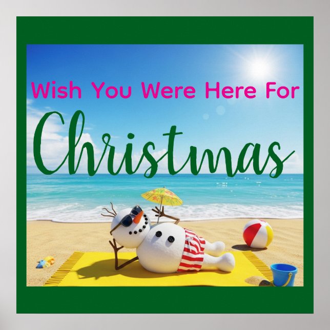 Snögubbe Sunbad Poster (Framsidan)