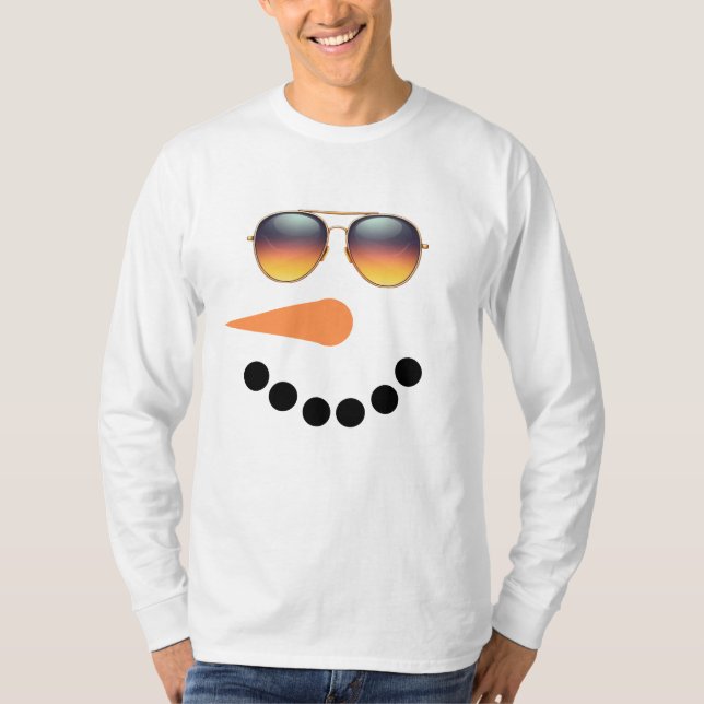 Snögubbe Sunglass - Vinterjuljul Helgdag T Shirt (Framsida)