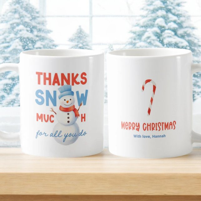 Snögubbe Tack Snö Mycket gift Kaffemugg (Skapare uppladdad)