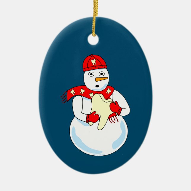 Snögubbe Tand Ceramic Ornament (Framsidan)