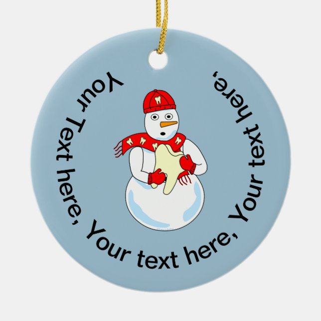 Snögubbe Tand Ceramic Ornament (Framsidan)