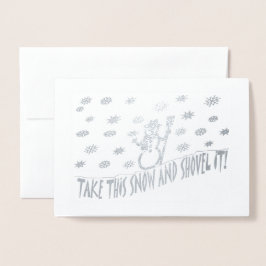 Snögubbe tar den här Snö och skjut den, ZSG Folierat Kort