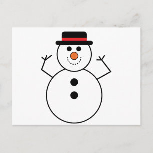 Snögubbe Tecknad Vykort
