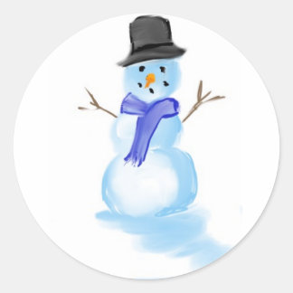 snögubbe teckning på dekalen runt klistermärke