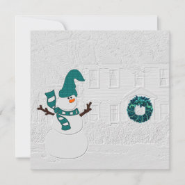 Snögubbe-tema för familjens julmeddelande julkort
