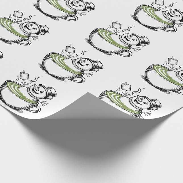 Snögubbe tog Bathub på julen i Macha Presentpapper (Hörn)